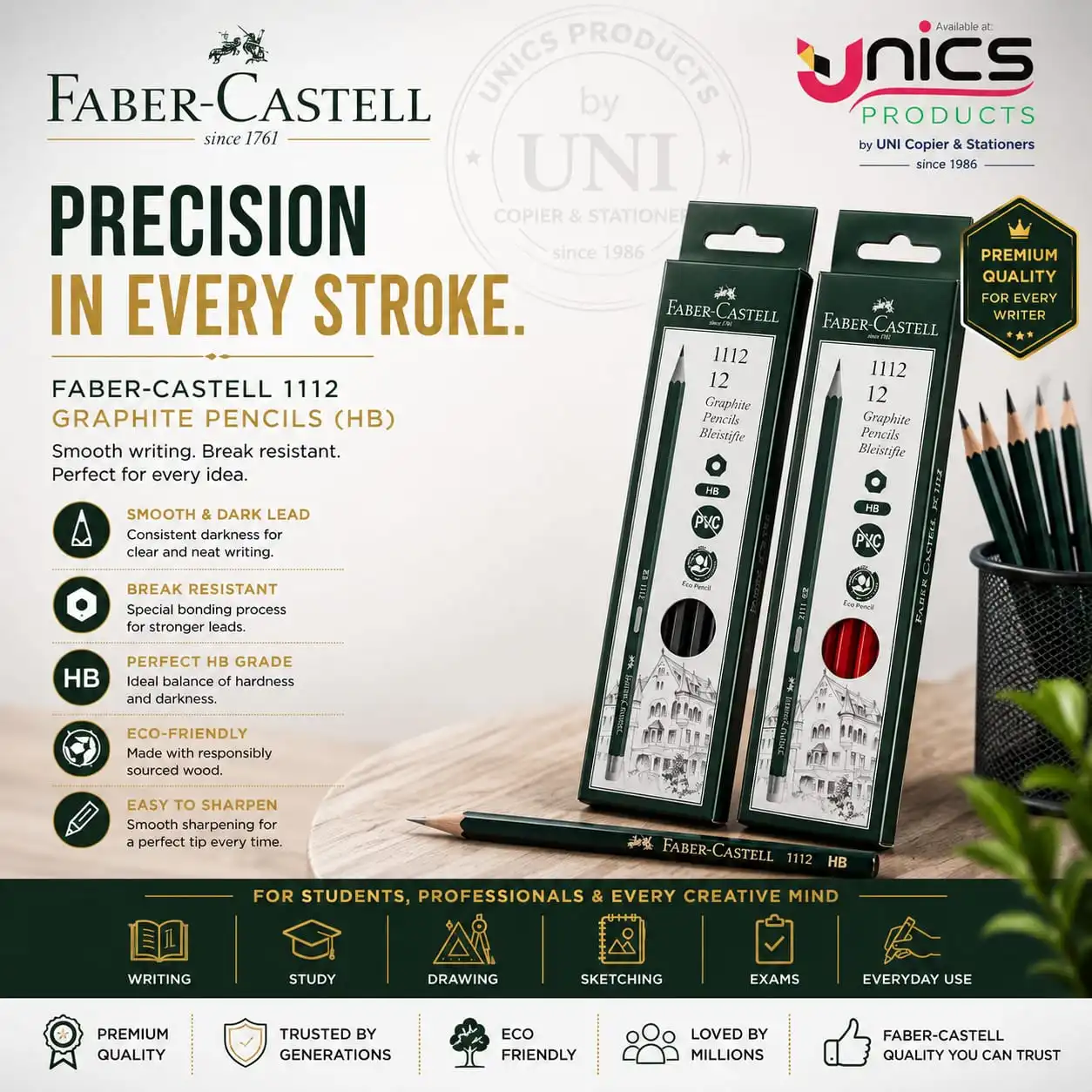 Faber Castell 1112 Graphite Pencil HB - Pack of 12