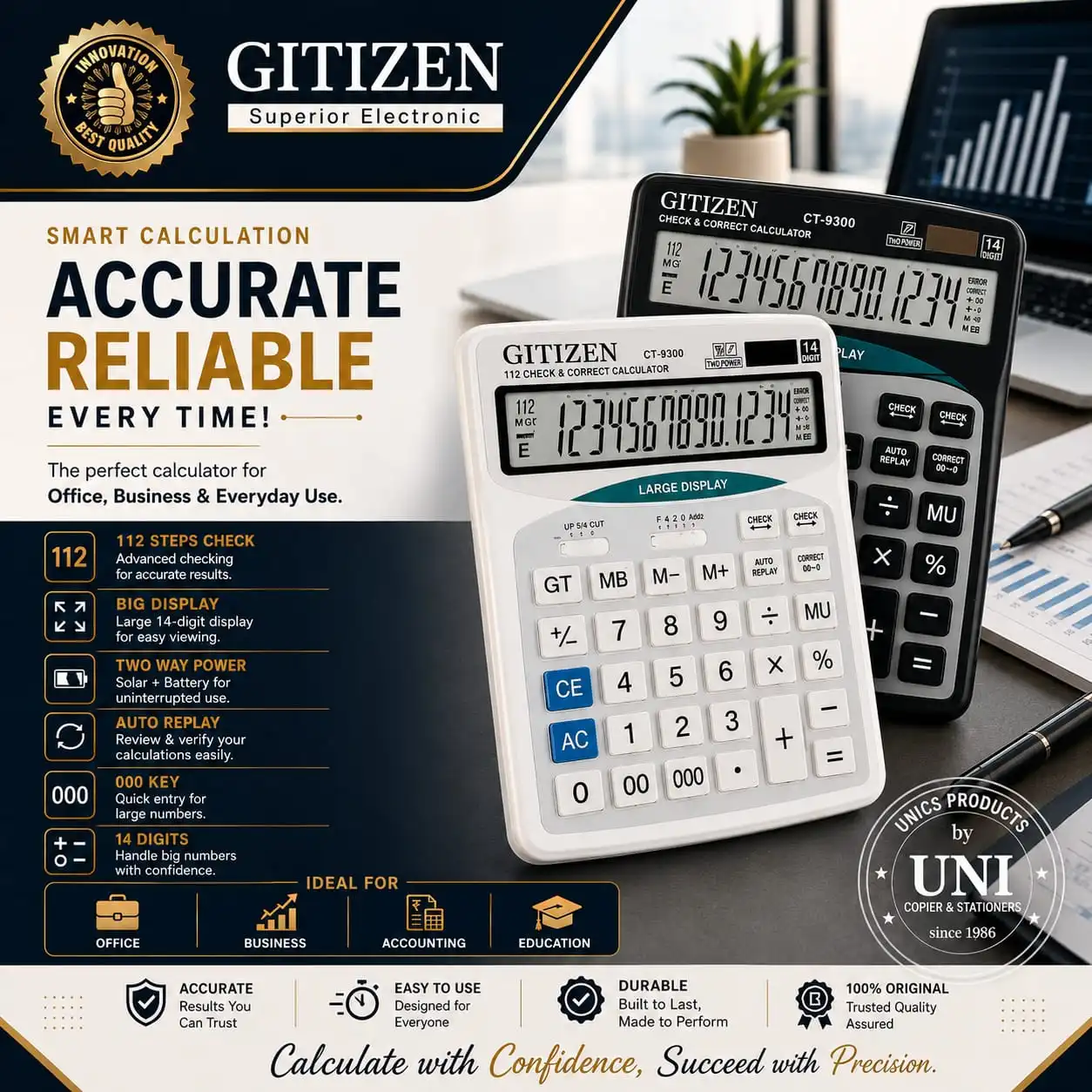 GITIZEN CT-9300 Check & Correct Calculator