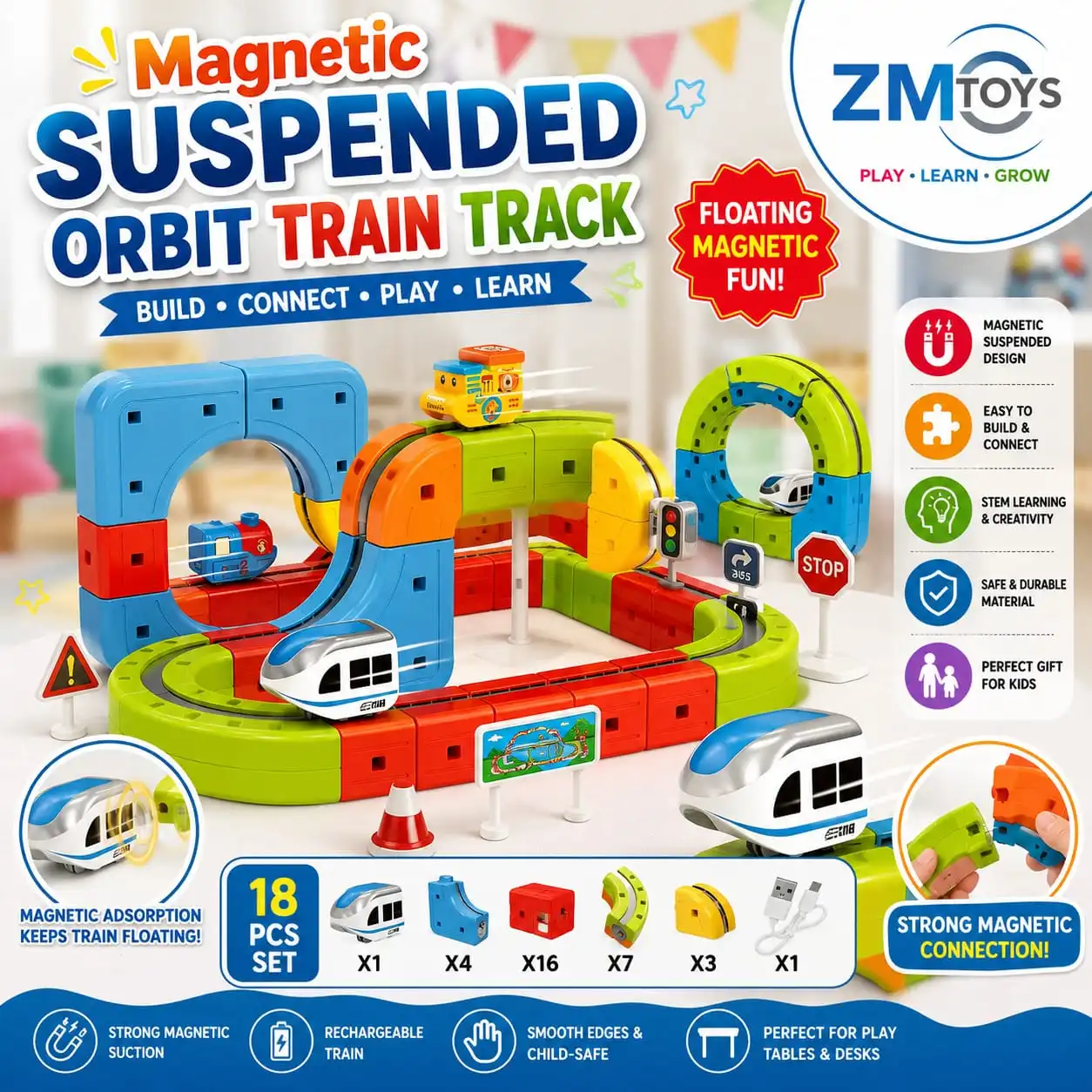 Magnetic Suspended Orbit Train Track