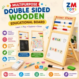 Multipurpose Double Sided Wooden Educational Board