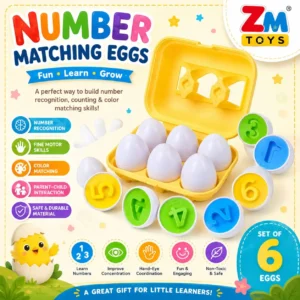 Number Matching Eggs – Set of 6