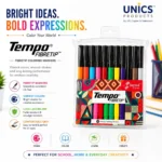Tempo 12 Colors Fibre Tip Coloring Markers