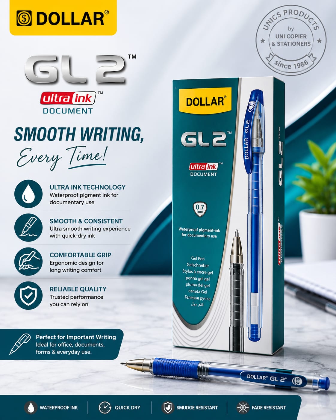 Dollar GL2 Ultra Ink Document Gel Pen