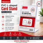 PVC L-Shaped Card Stand – A5