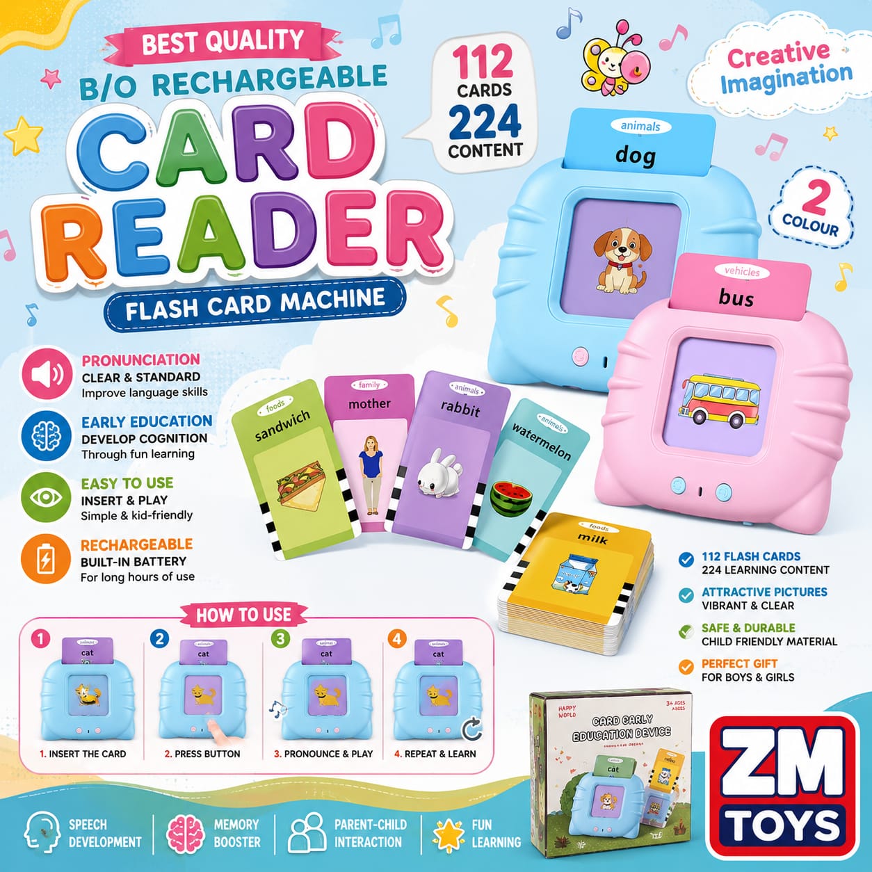 B/O Rechargeable Flash Card Reader