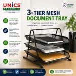 3-Tier Mesh Document Tray