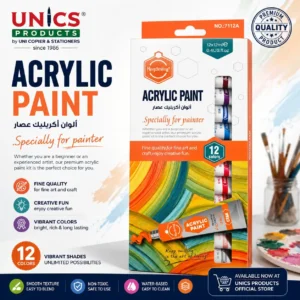 Keep Smiling Acrylic Paint Set – 12 Vibrant Colors
