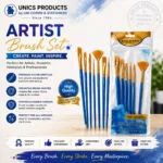Premium Blue Artist Brush Set - 10 Pcs
