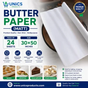 Butter Paper (Matt) - Pack of 24 Sheets - Size: 30 × 50 Inches