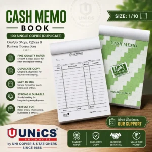 Cash Memo Book 1/10