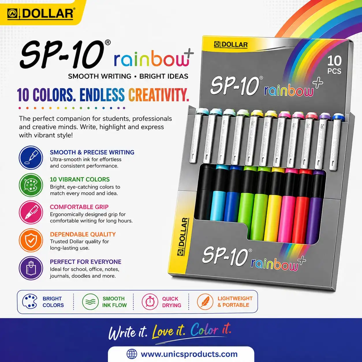 DOLLAR SP-10 Rainbow+ Fountain Pens