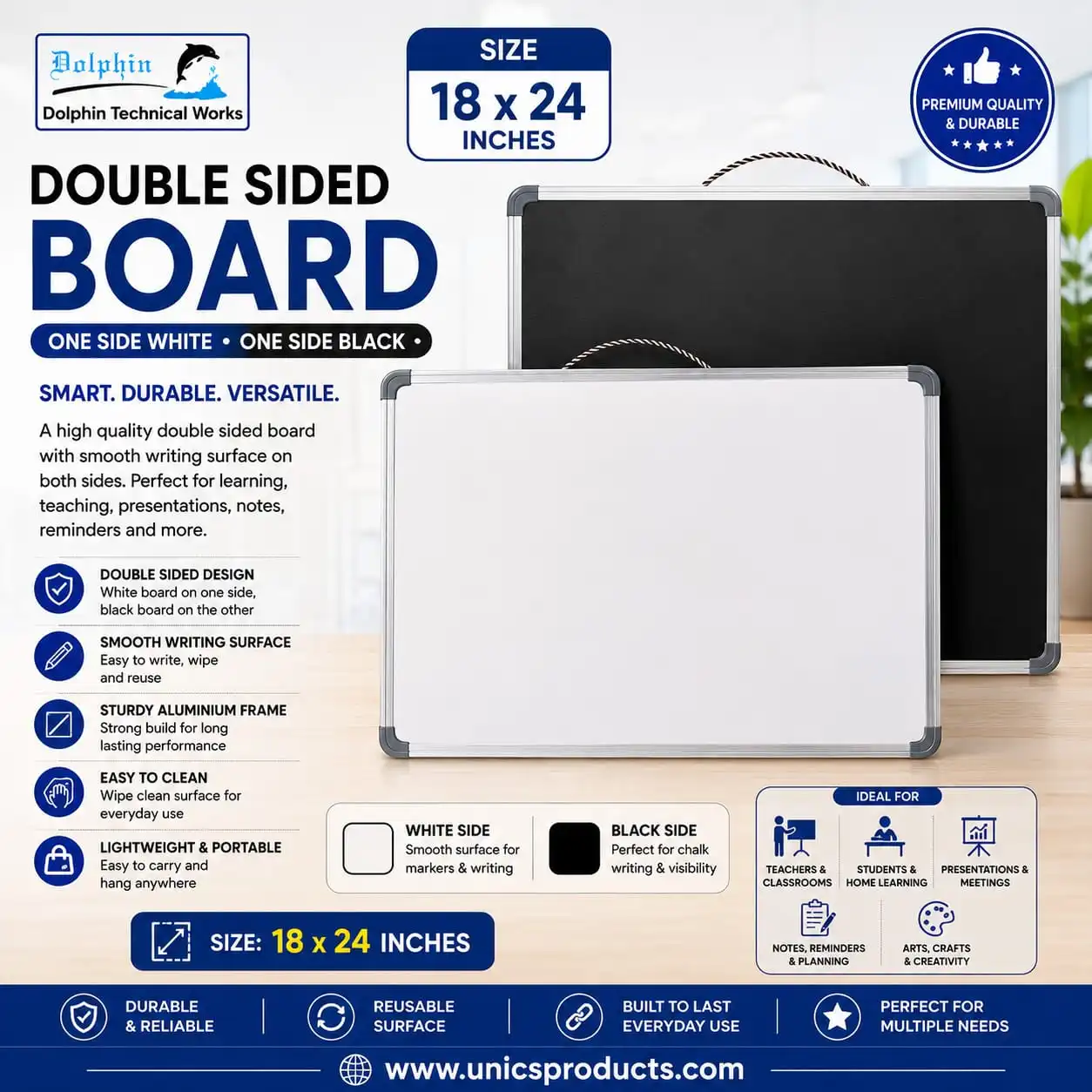Double-Sided White & Black Board - Image 3