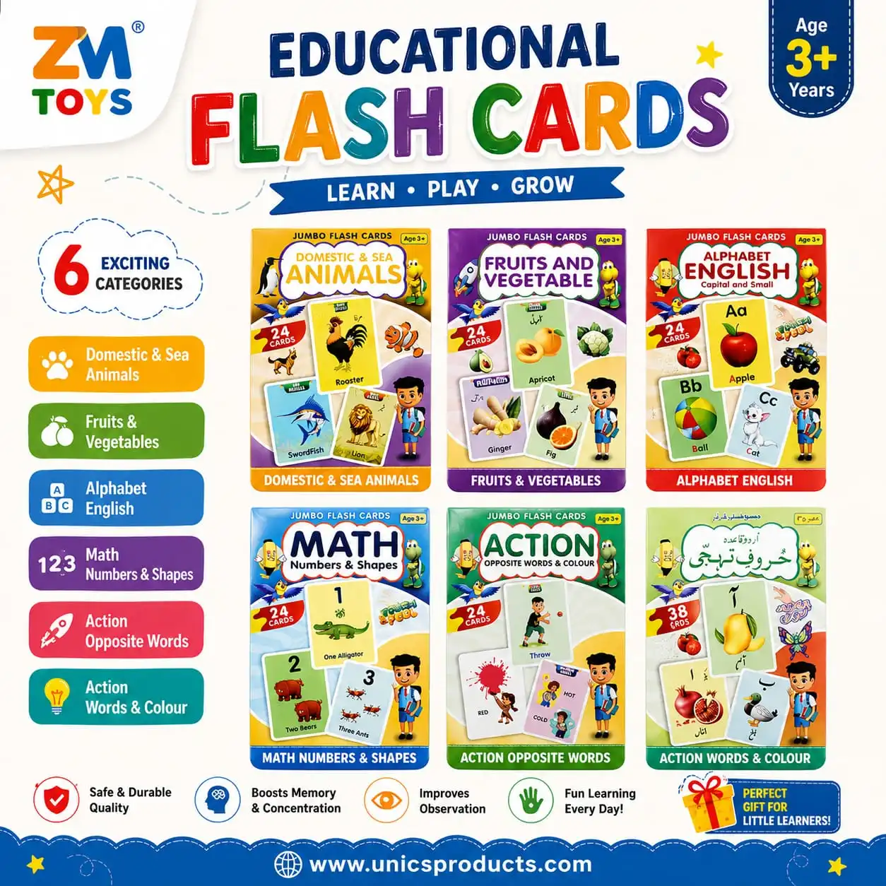 Educational Flash Cards – Each Category