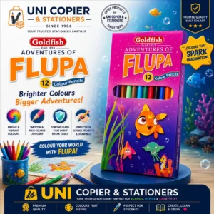 Goldfish FLUPA Full SIze  Color Pencils - 12 Bright Colors
