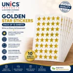 Golden Star Stickers - Pack Of 10 Sheets Set