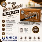 Golden Three Flowers Paper Clips (36 MM)