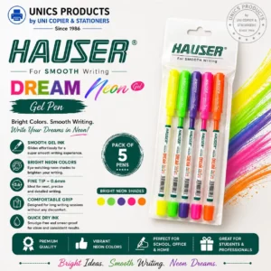 HAUSER DREAM Neon Gel Pen - 5 Colors Set