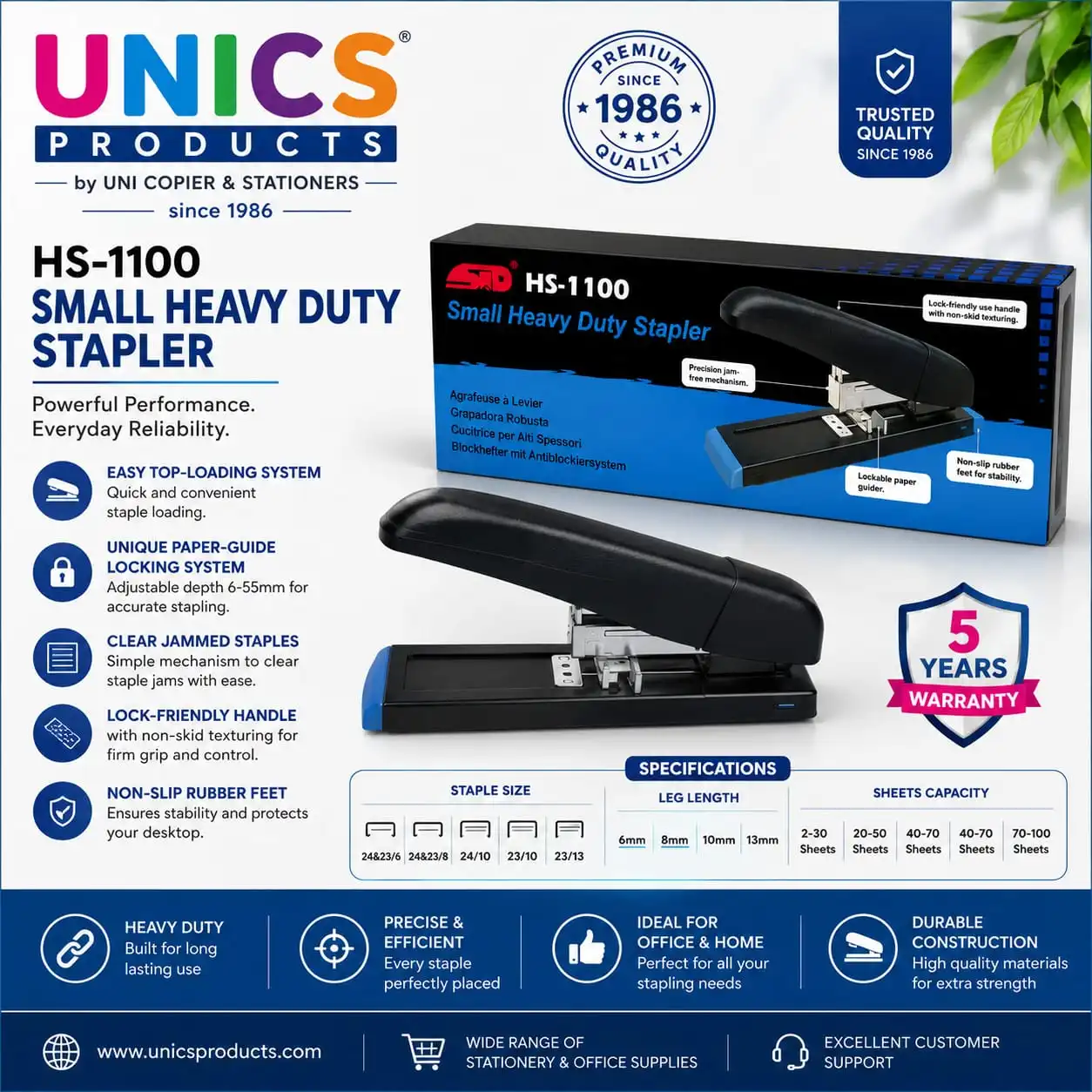 HS-1100 Small Heavy Duty Stapler