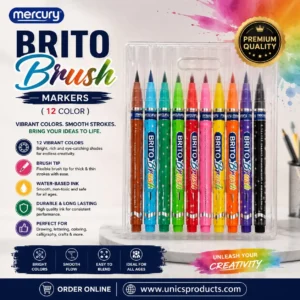 MERCURY Brito Brush Markers - 12 Colors Set