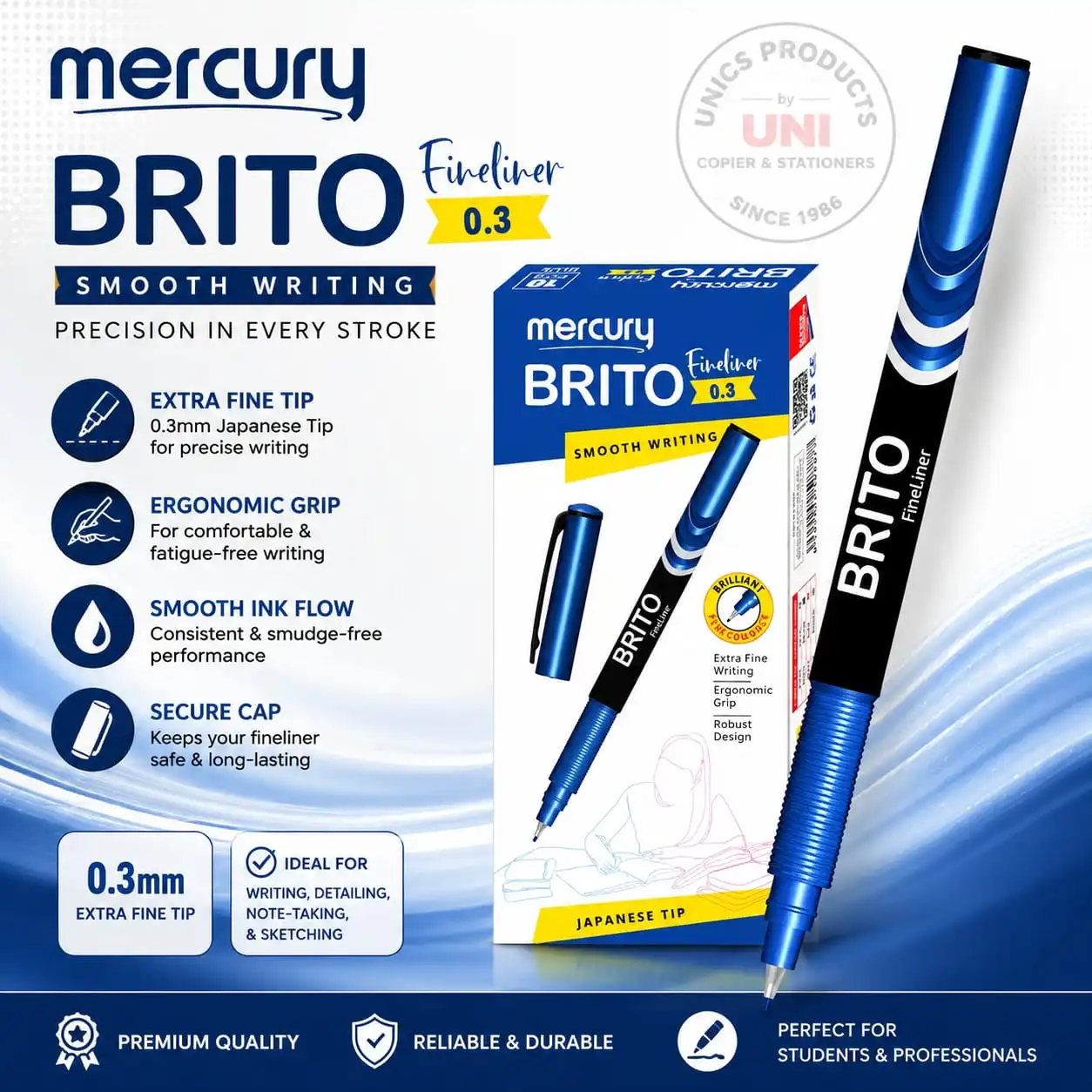 MERCURY Brito Fineliner 0.3 - Pack of 10