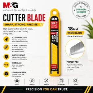 M&G SK5 Cutter Blade – 18mm Wide - Pack of 10