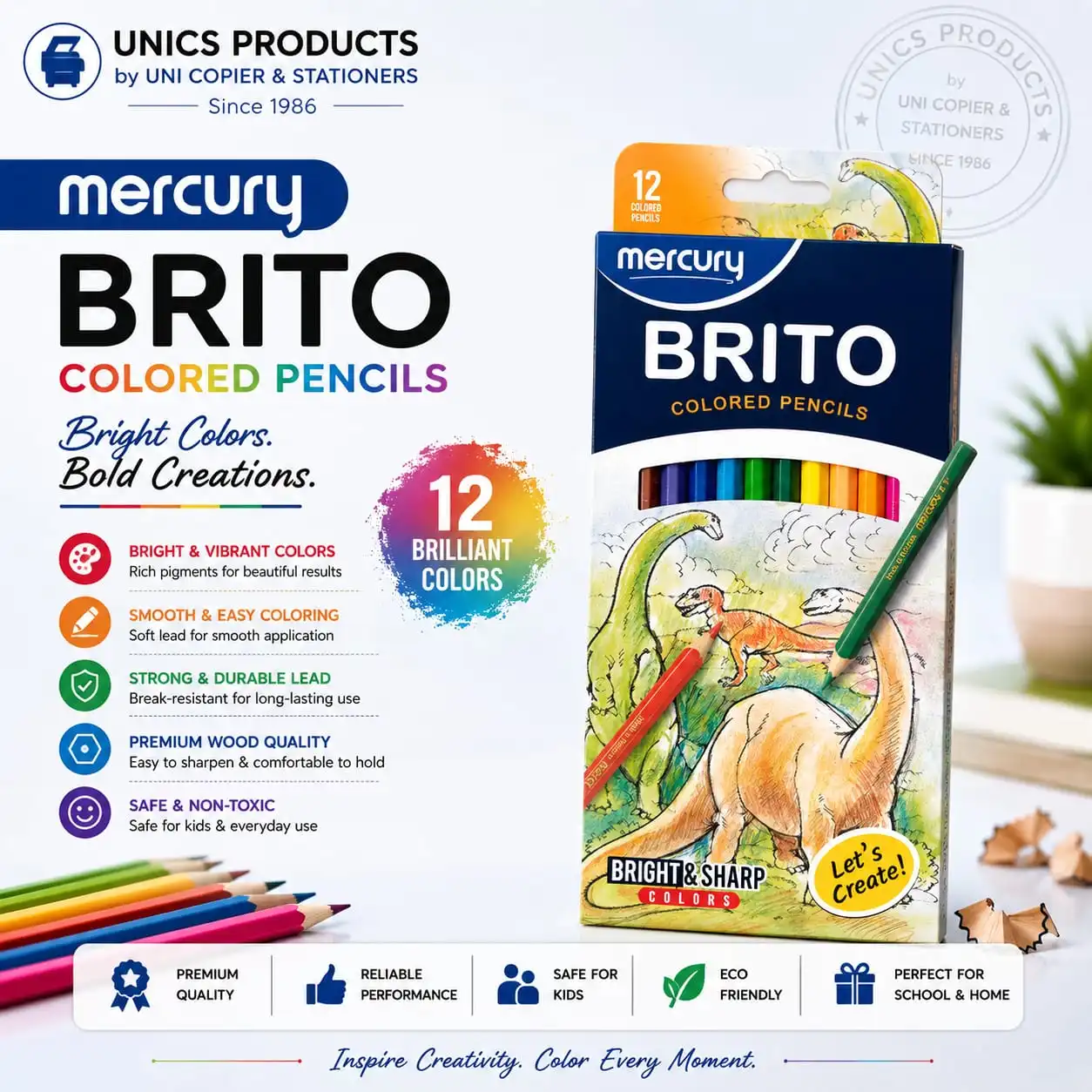 Mercury BRITO 12 Colored Pencils