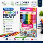 Mercury Triangle Colored Pencils - 12 Bright Colors