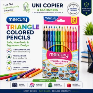 Mercury Triangle Colored Pencils - 12 Bright Colors