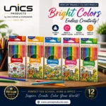 Mercury Triangle Colored Pencils - 12 Bright Colors