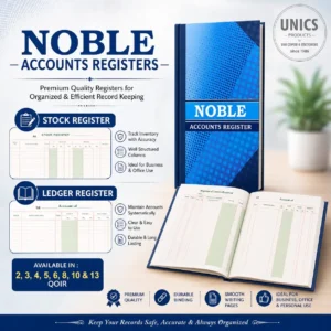 Noble Premium Quality Stock & Ledger Account Registers