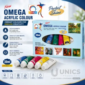 OMEGA Acrylic Color Set - 6 Vibrant Colors