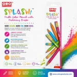 ORO SPLASH Multiolor Pencil With Matching Eraser