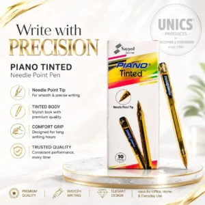 PIANO Tinted Needle Point Pen - Pack of 10 Pcs
