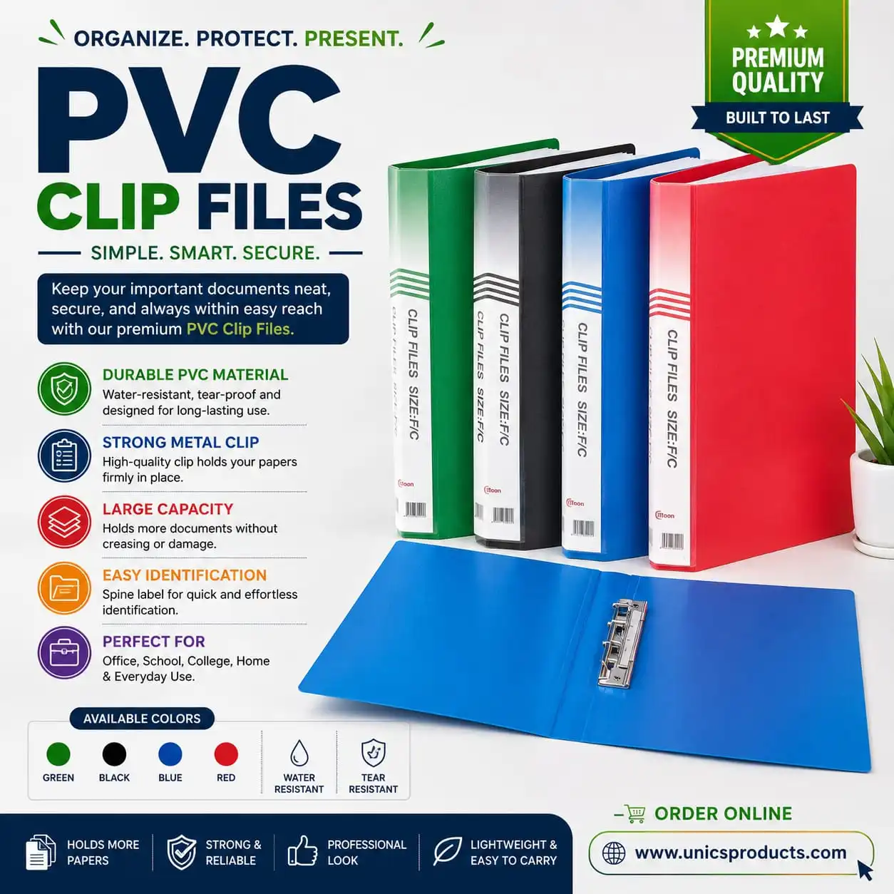 PVC Clip Files - Easy Document Storage & Access