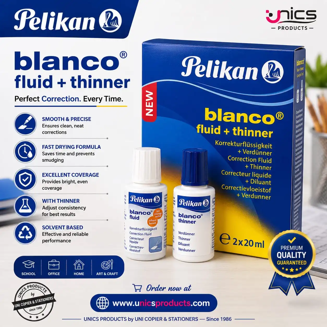 Pelikan Blanco Correction Fluid + Thinner (2 × 20ml)