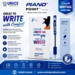 PIANO Point 0.8mm Needle Point Ball Pen - Pack of 10