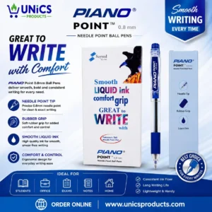 PIANO Point 0.8mm Needle Point Ball Pen - Pack of 10