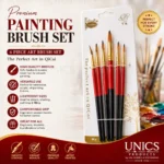 Premium Black Painting Brushes Set - 6PCS