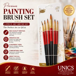 Premium Black Painting Brushes Set - 6PCS
