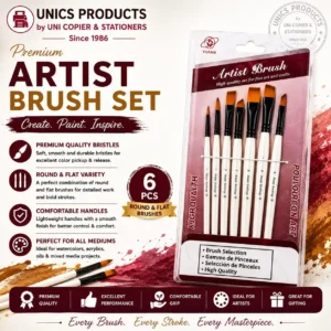 Premium Artist White Brush Set - 6 Pieces