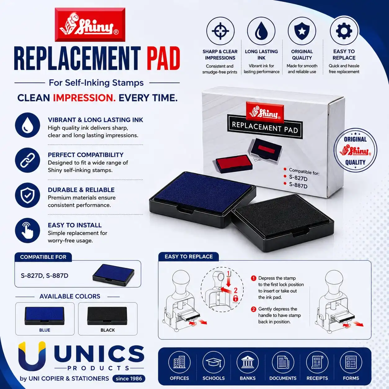 Shiny Replacement Pad (S-827D / S-887D)