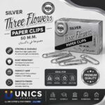 Silver Three Flowers Paper Clips (50 MM)
