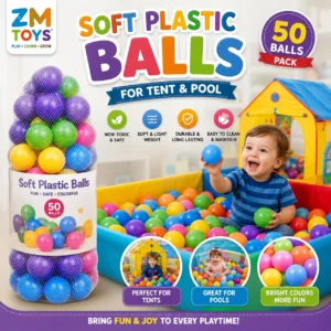 Soft Plastic Ball Pit Balls - Pack of 50