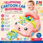 2 IN 1Telephone Cartoon Car Musical Toy