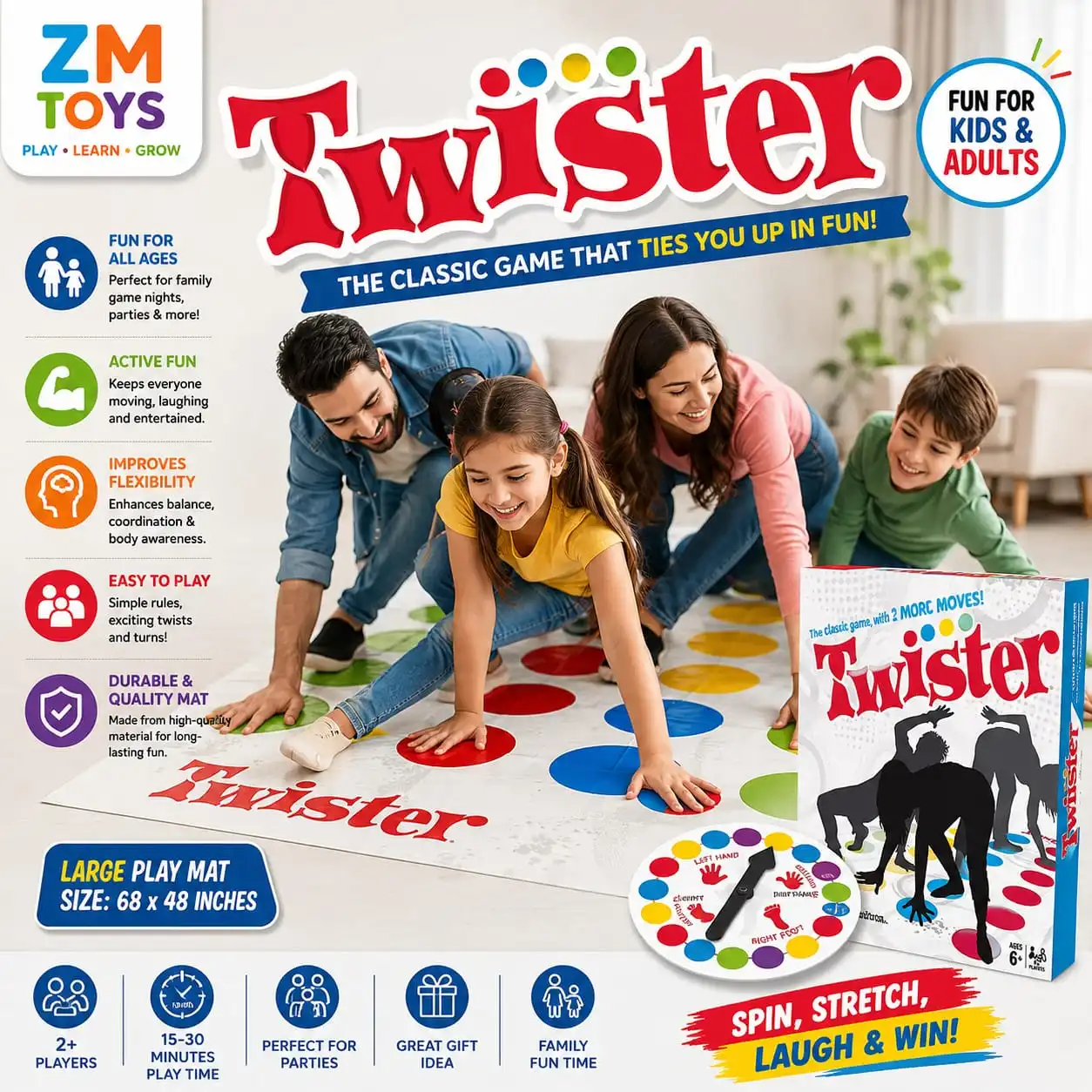 Classic Twister Floor Game