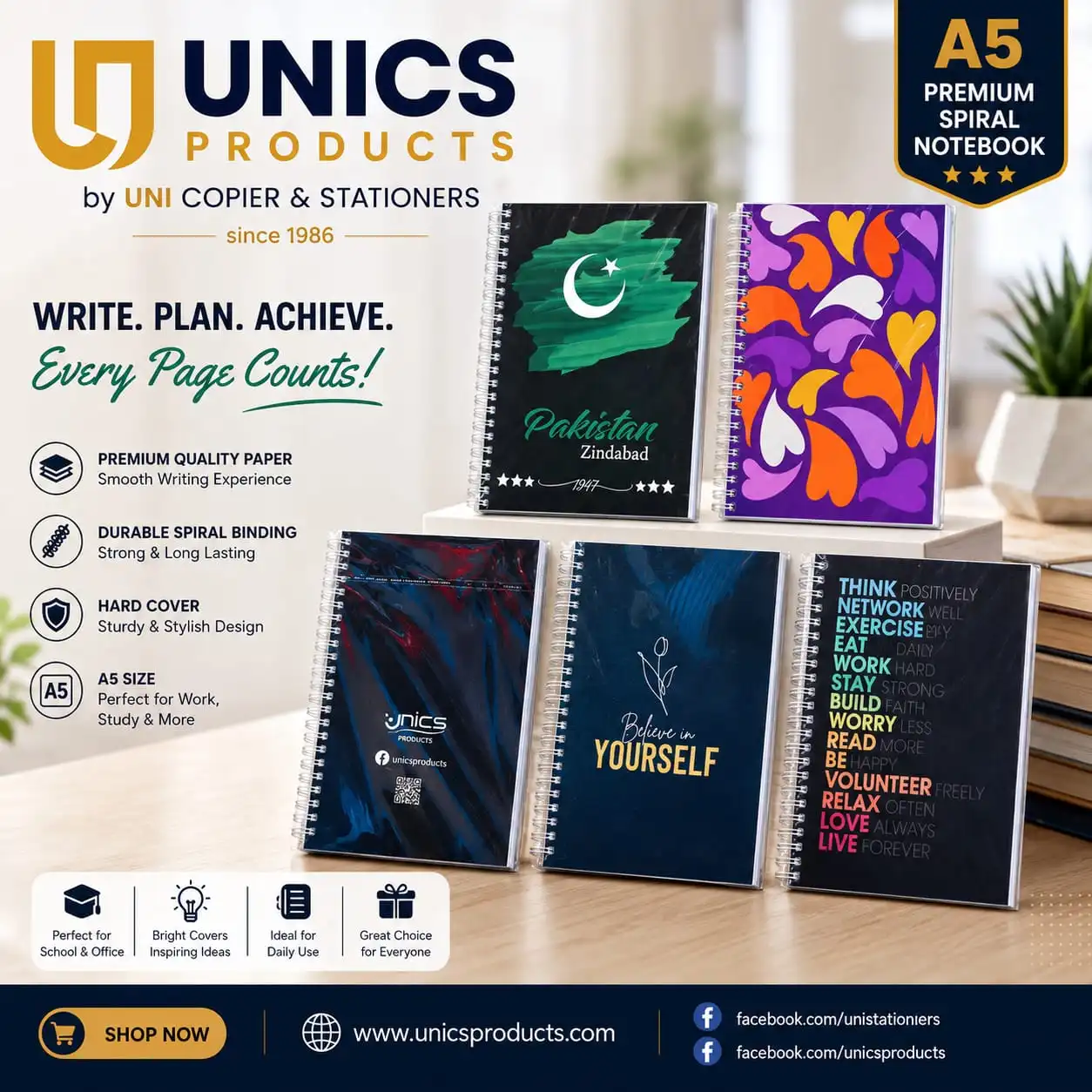 UNICS A5 Premium Spiral Notebook - Image 2