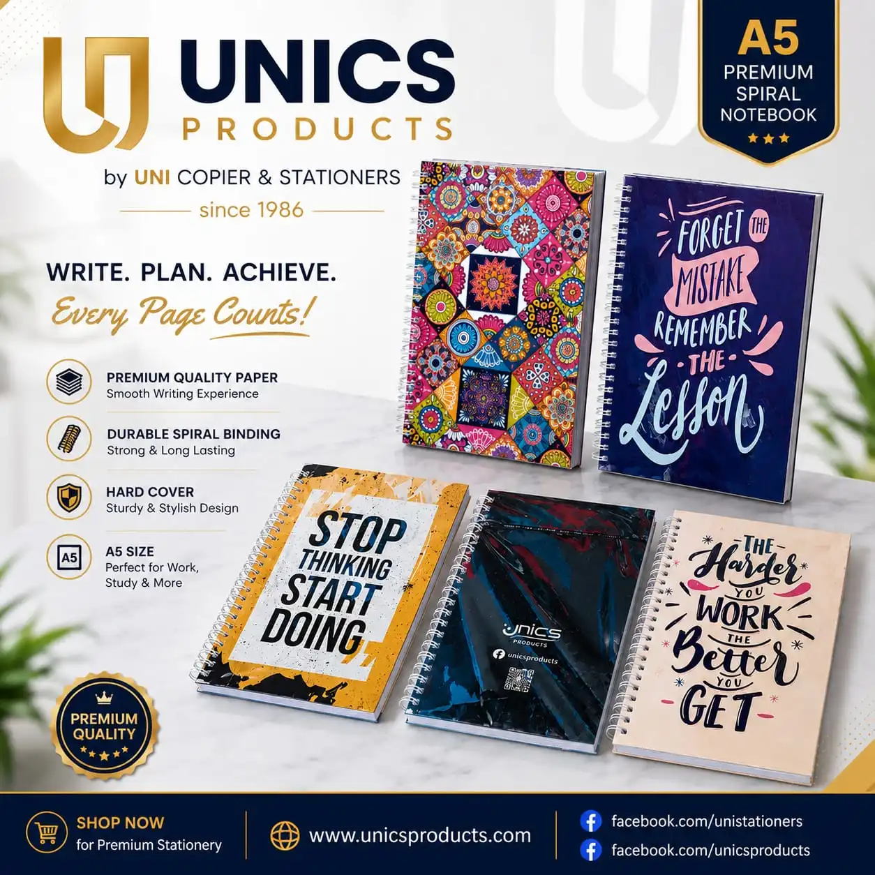 UNICS A5 Premium Spiral Notebook - Image 3