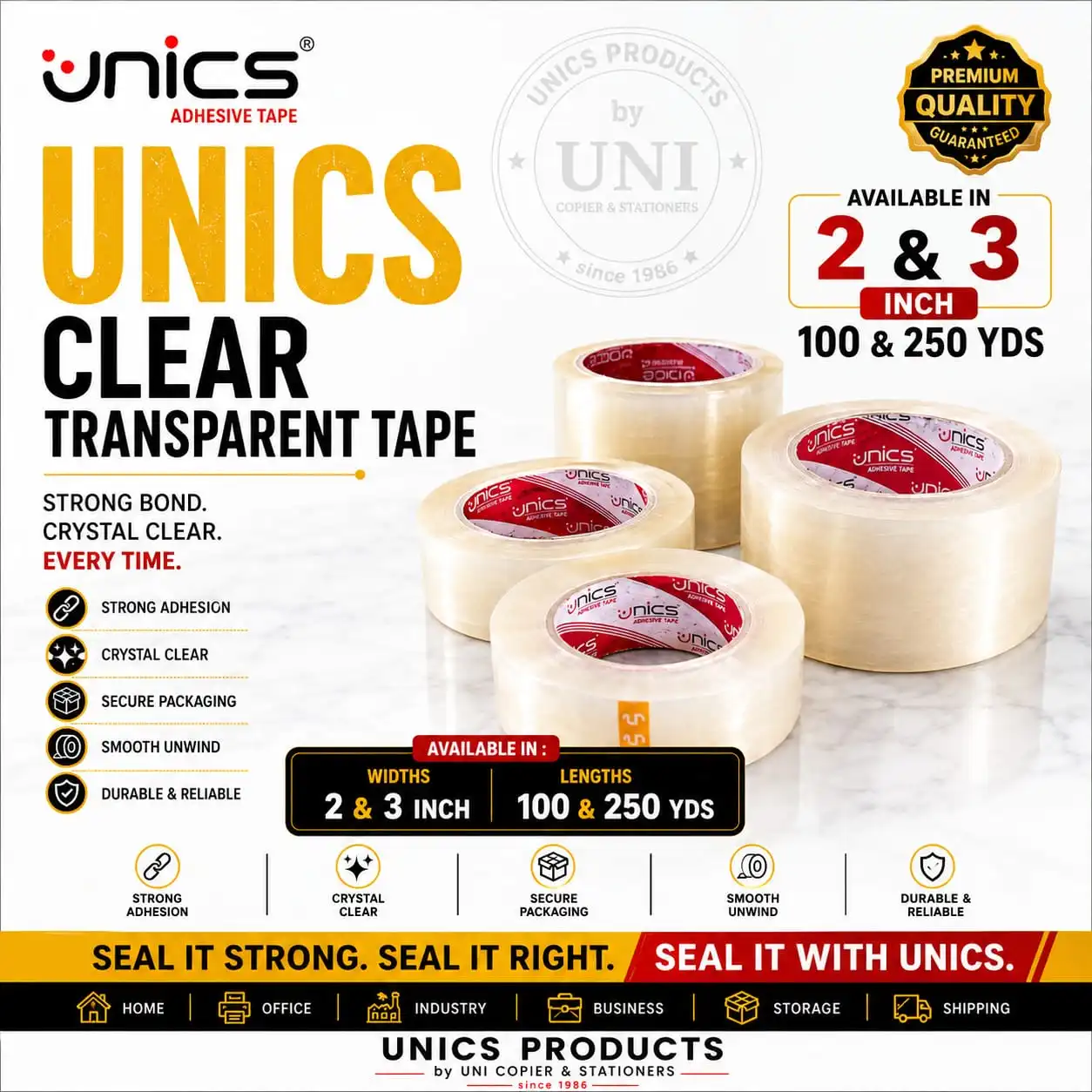UNICS Clear Transparent Tape