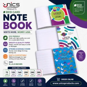 UNICS Eco Card NoteBook - Size: 8 × 6.5 Inches