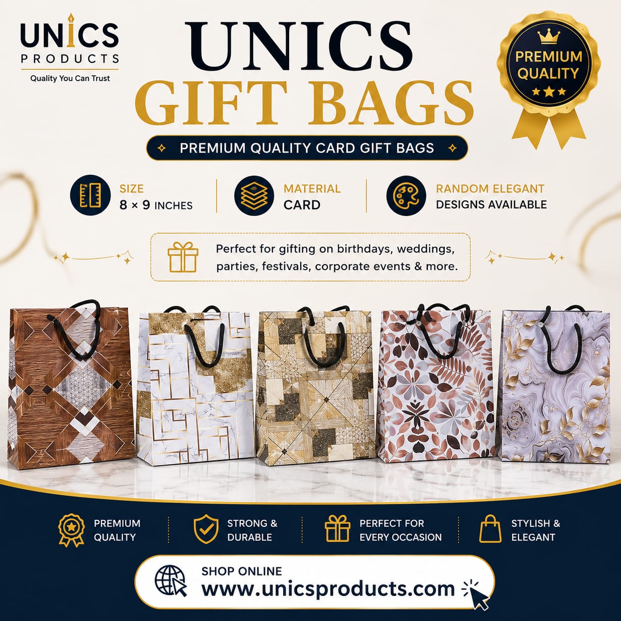 UNICS Gift Bags - Pack of 12
